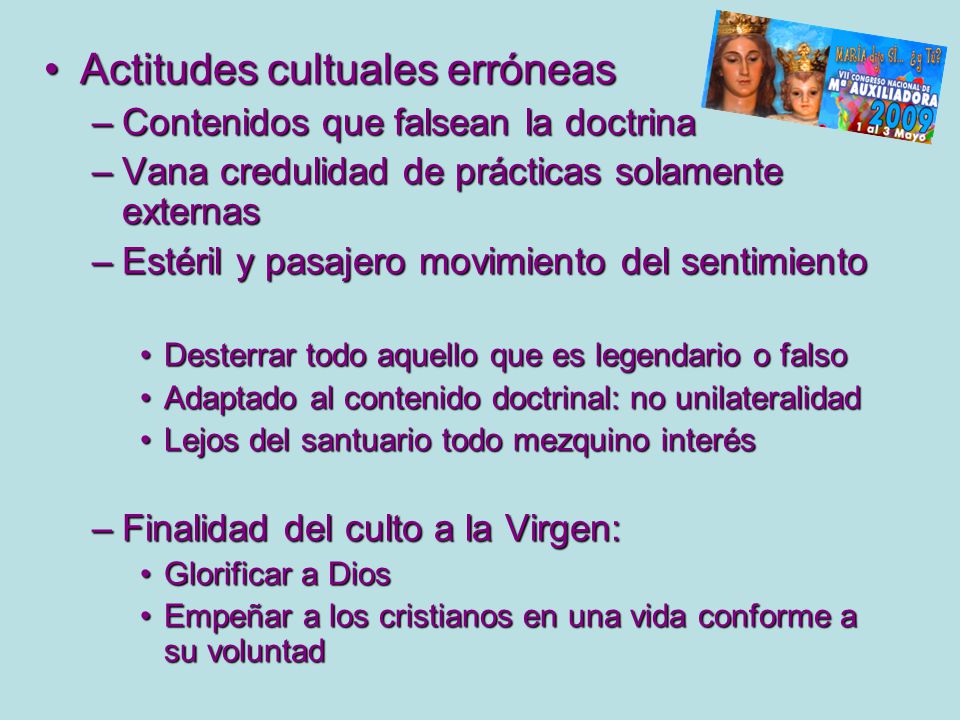 Actitudes cultuales erróneas
