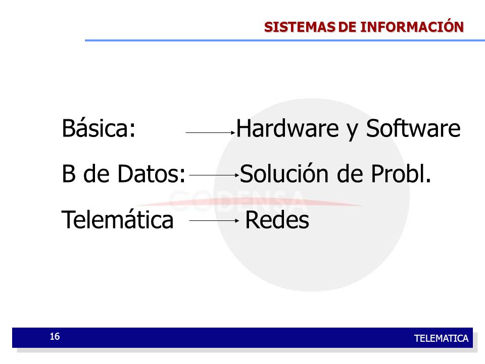 Básica: Hardware y Software B de Datos: Solución de Probl.