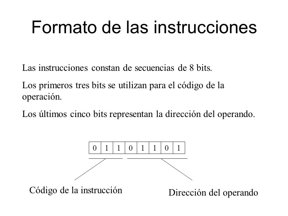 Formato de las instrucciones