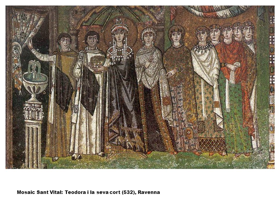 Mosaic Sant Vital: Teodora i la seva cort (532), Ravenna