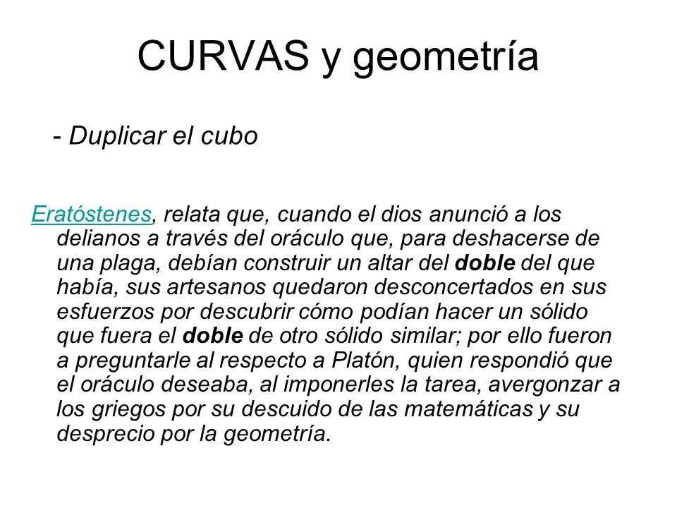 CURVAS y geometría - Duplicar el cubo