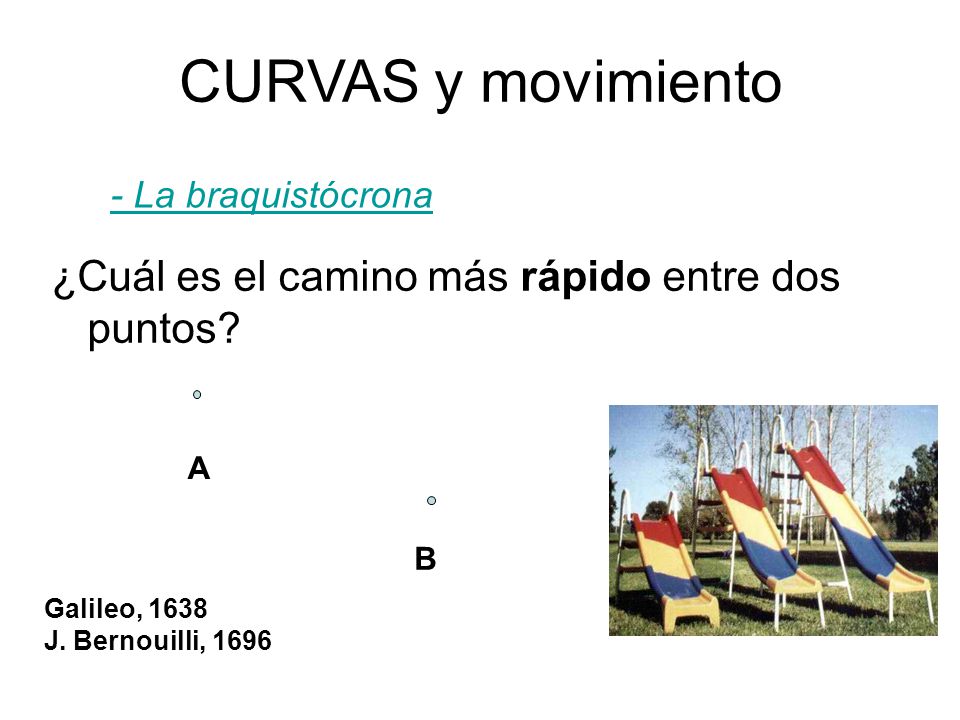 CURVAS y movimiento ¿Cuál es el camino más rápido entre dos puntos