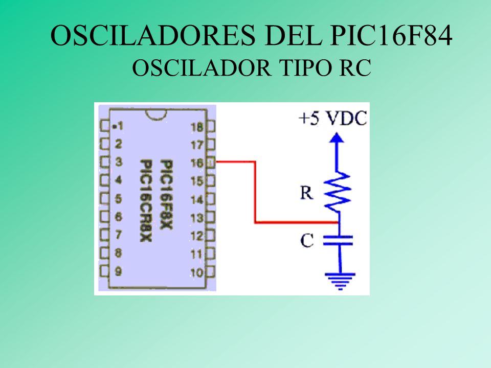 OSCILADORES DEL PIC16F84 OSCILADOR TIPO RC