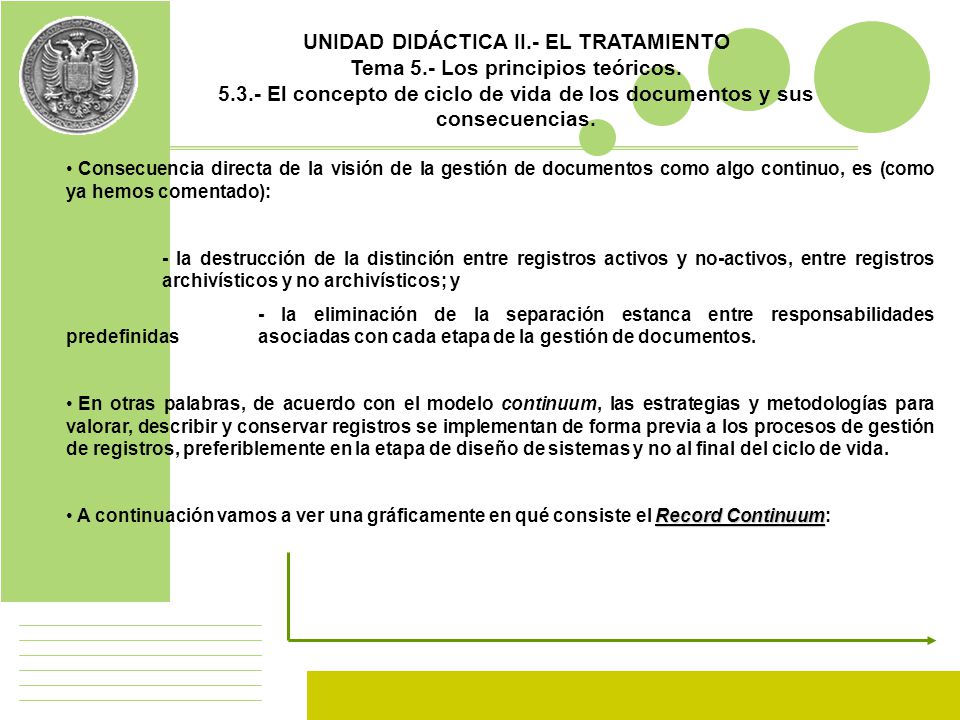 UNIDAD DIDÁCTICA II.- EL TRATAMIENTO Tema 5.- Los principios teóricos.