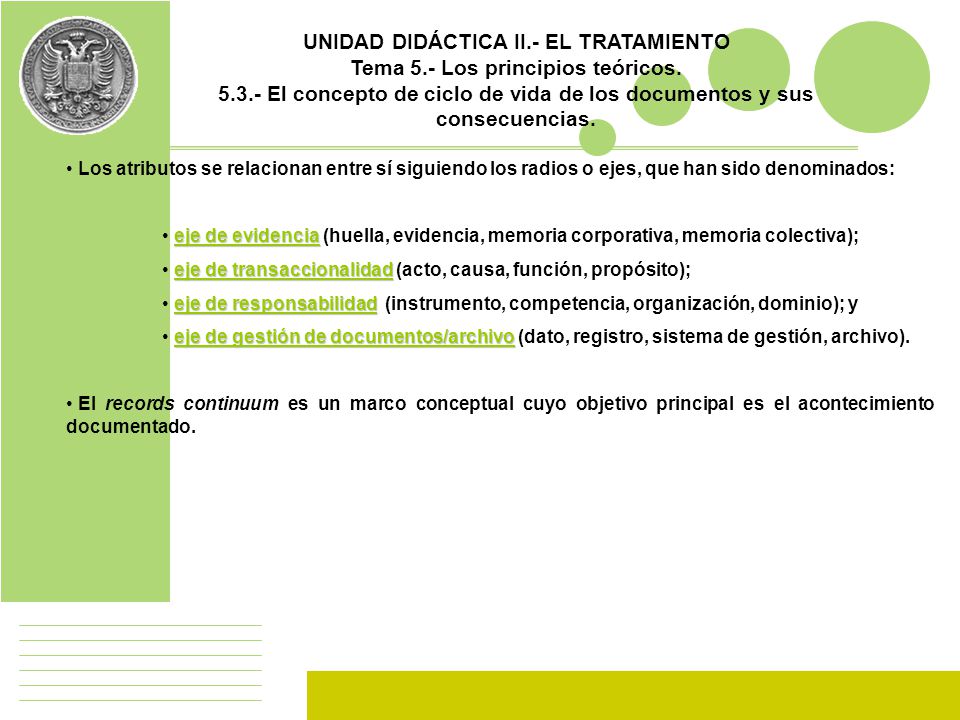 UNIDAD DIDÁCTICA II.- EL TRATAMIENTO Tema 5.- Los principios teóricos.