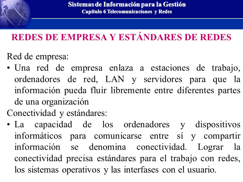 REDES DE EMPRESA Y ESTÁNDARES DE REDES