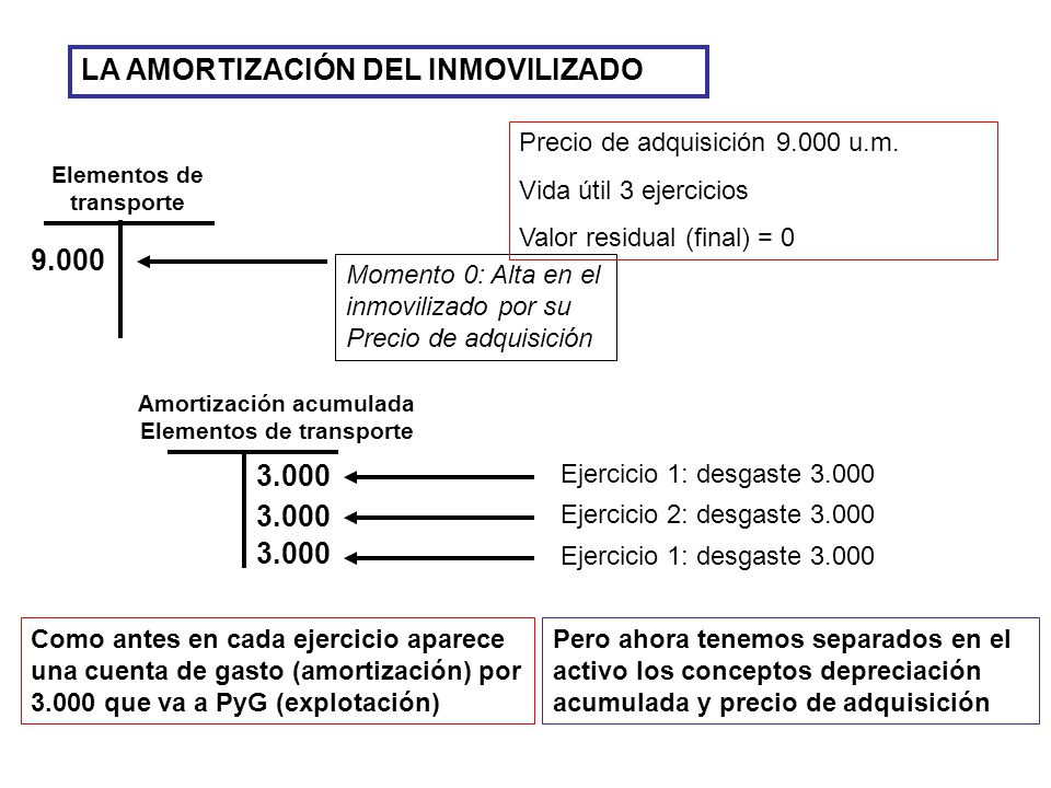 Elementos de transporte Amortización acumulada Elementos de transporte