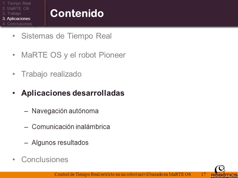 Control de Tiempo Real estricto en un robot móvil basado en MaRTE OS