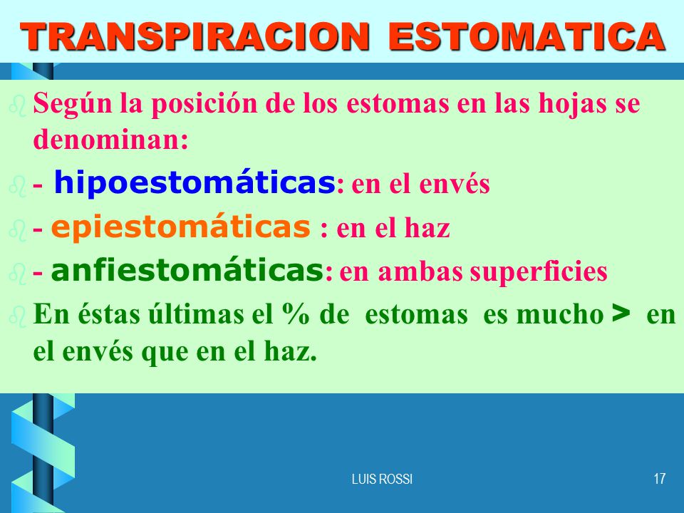 TRANSPIRACION ESTOMATICA