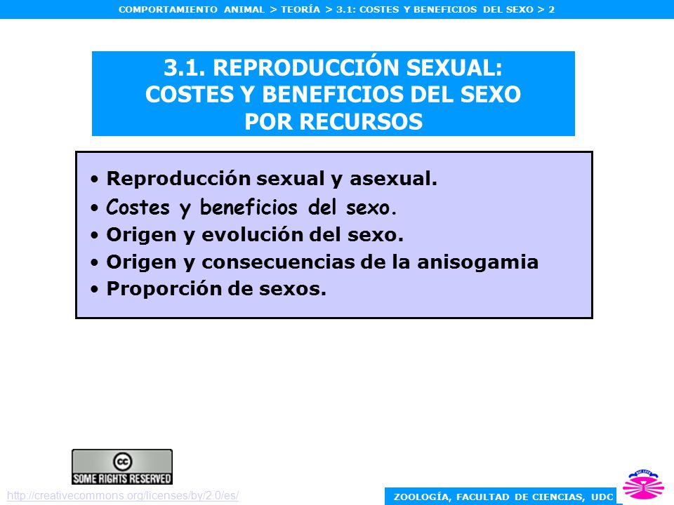 3.1. REPRODUCCIÓN SEXUAL: COSTES Y BENEFICIOS DEL SEXO POR RECURSOS