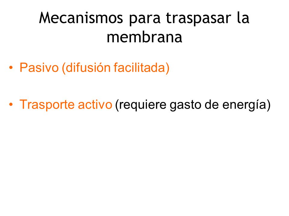 Mecanismos para traspasar la membrana