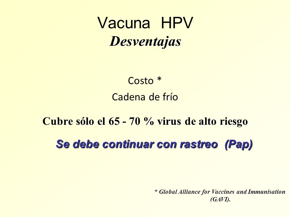 Vacuna HPV Desventajas