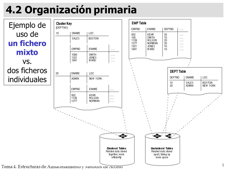 Ejemplo de uso de un fichero mixto vs. dos ficheros individuales