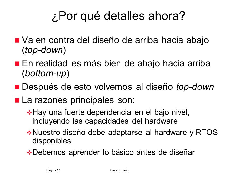 ¿Por qué detalles ahora