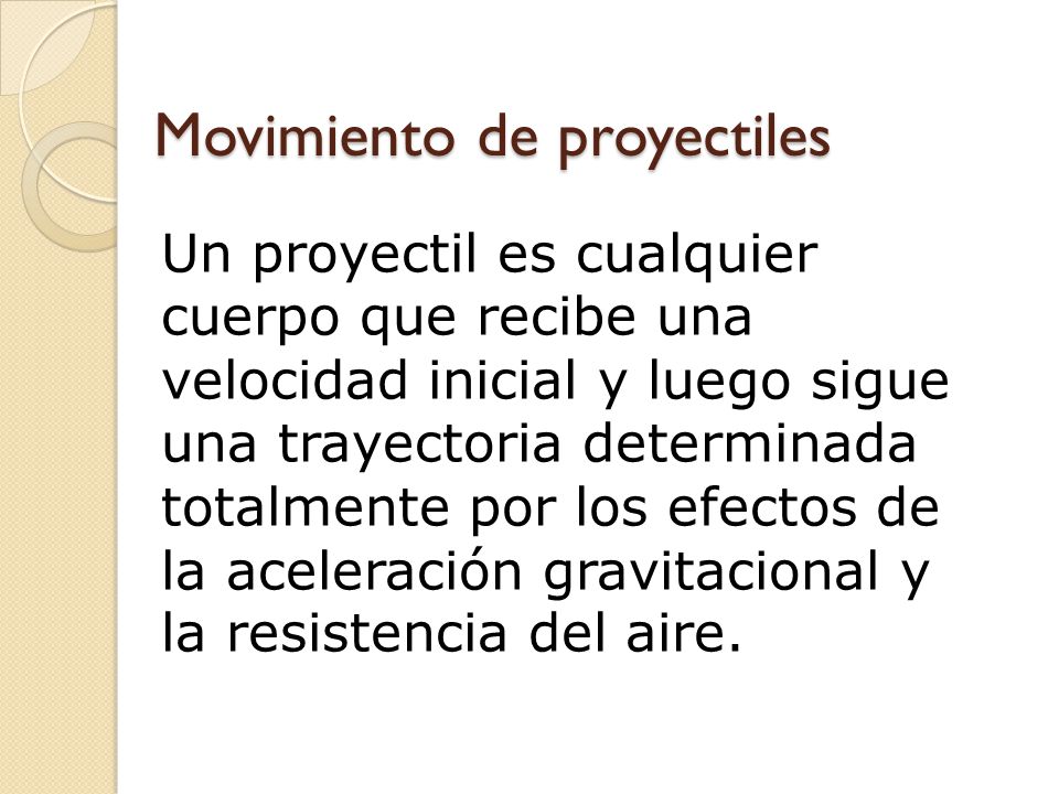 Movimiento de proyectiles