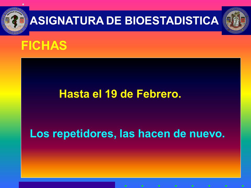 FICHAS Hasta el 19 de Febrero. Los repetidores, las hacen de nuevo.