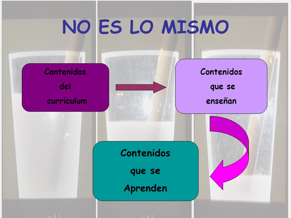 NO ES LO MISMO Contenidos que se Aprenden Contenidos del currículum