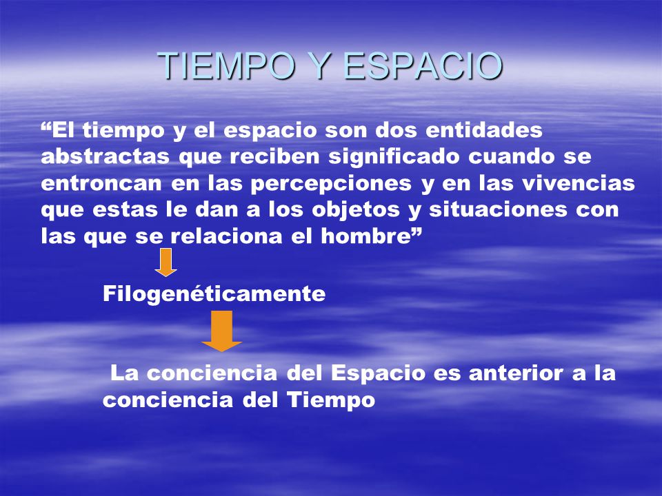 TIEMPO Y ESPACIO El tiempo y el espacio son dos entidades
