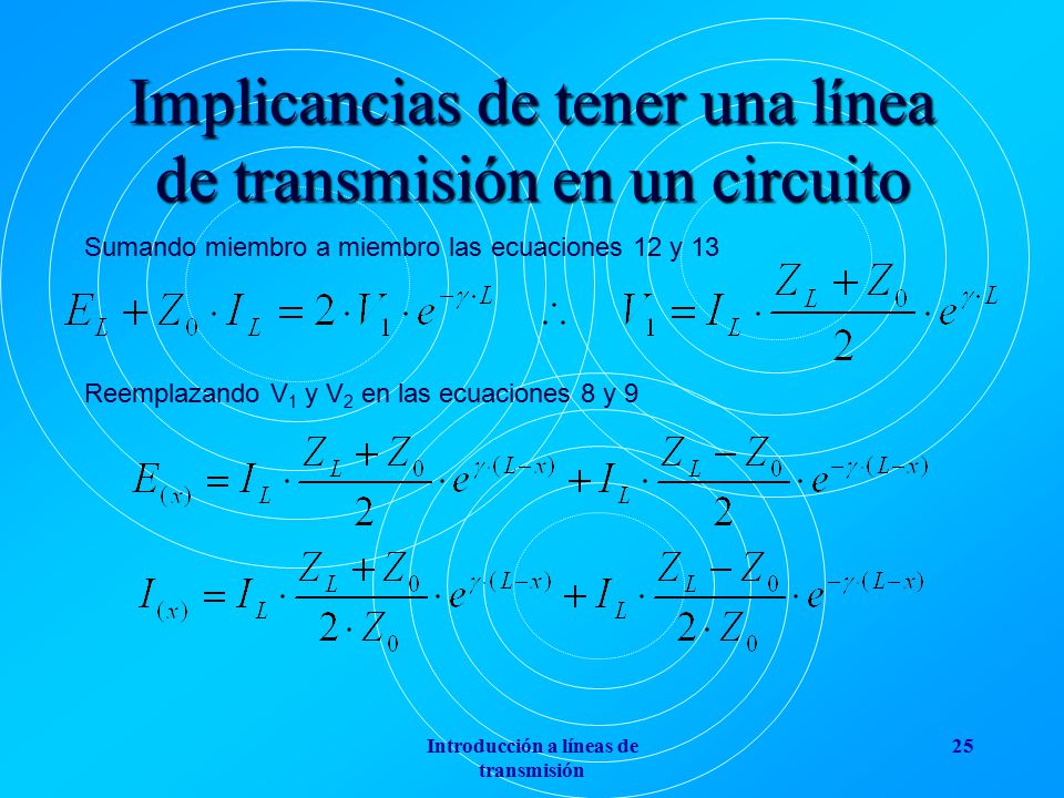 Implicancias de tener una línea de transmisión en un circuito