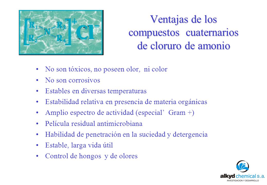 Ventajas de los compuestos cuaternarios de cloruro de amonio
