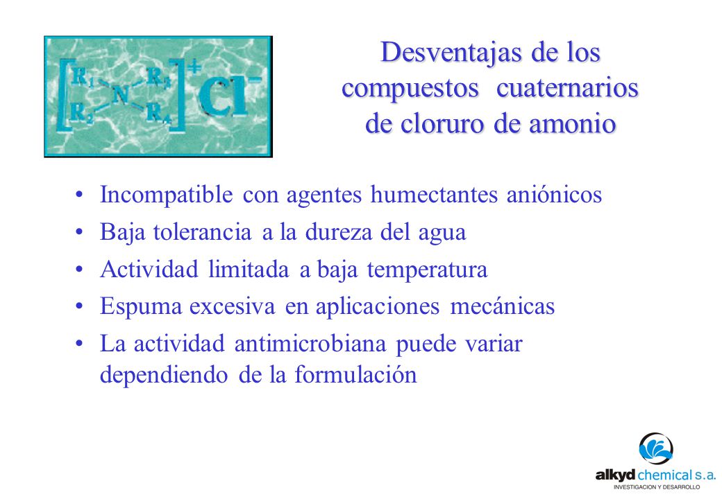Desventajas de los compuestos cuaternarios de cloruro de amonio