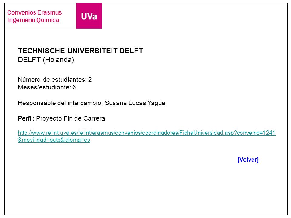 TECHNISCHE UNIVERSITEIT DELFT DELFT (Holanda)