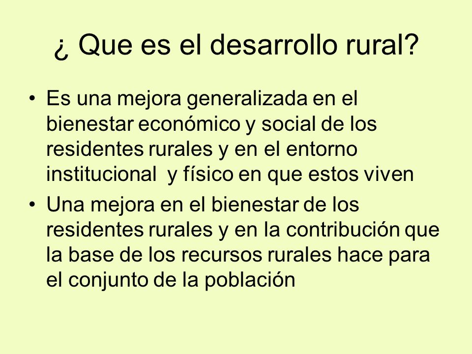 ¿ Que es el desarrollo rural