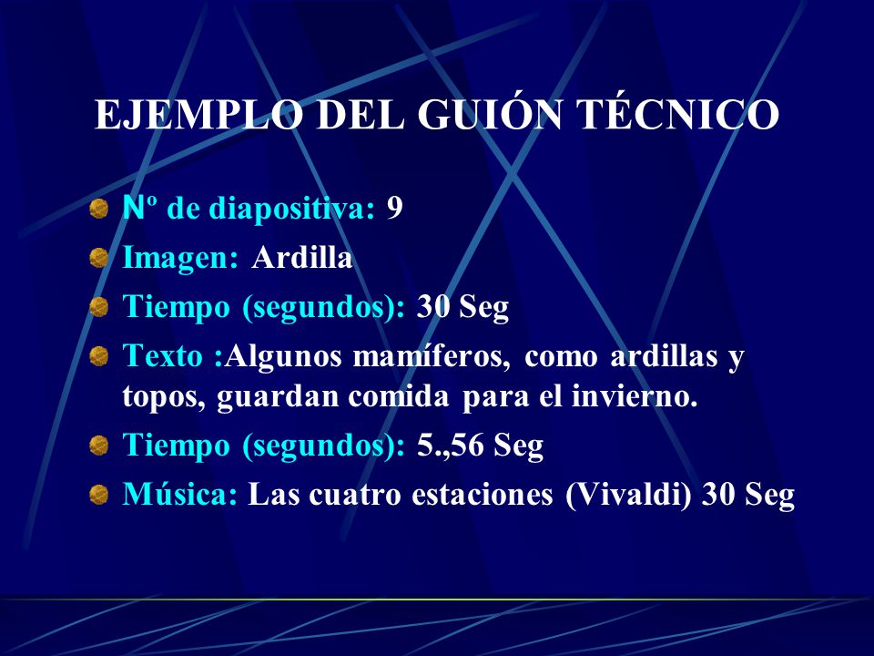 EJEMPLO DEL GUIÓN TÉCNICO