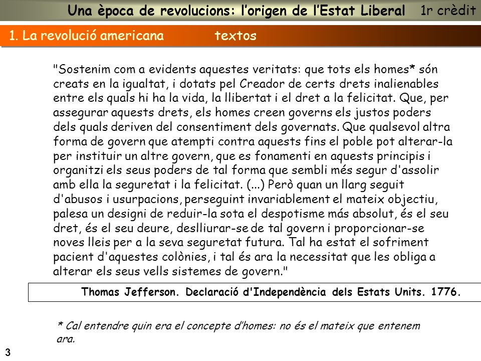 Una època de revolucions: l’origen de l’Estat Liberal 1r crèdit
