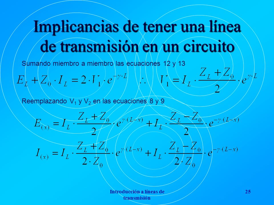 Implicancias de tener una línea de transmisión en un circuito