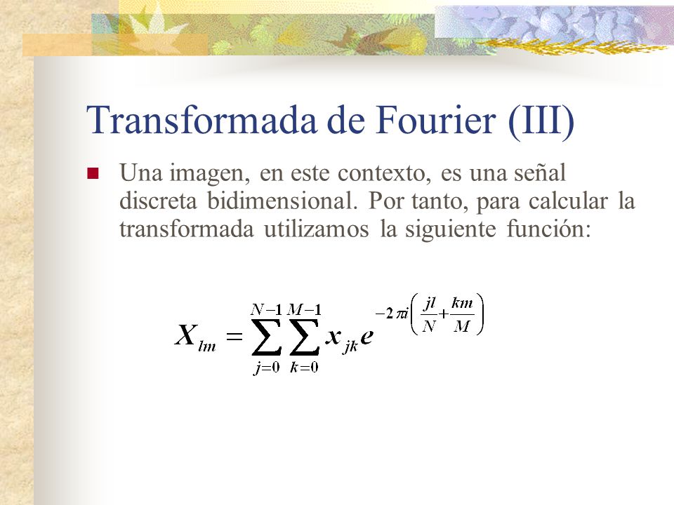 Transformada de Fourier (III)