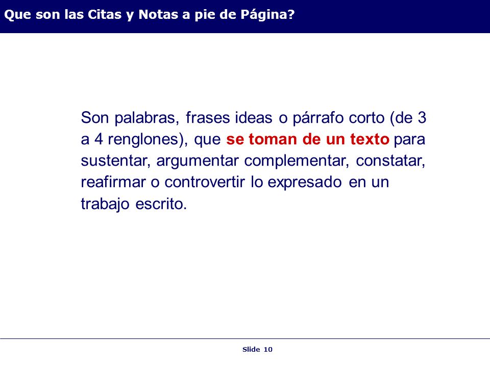 Que son las Citas y Notas a pie de Página
