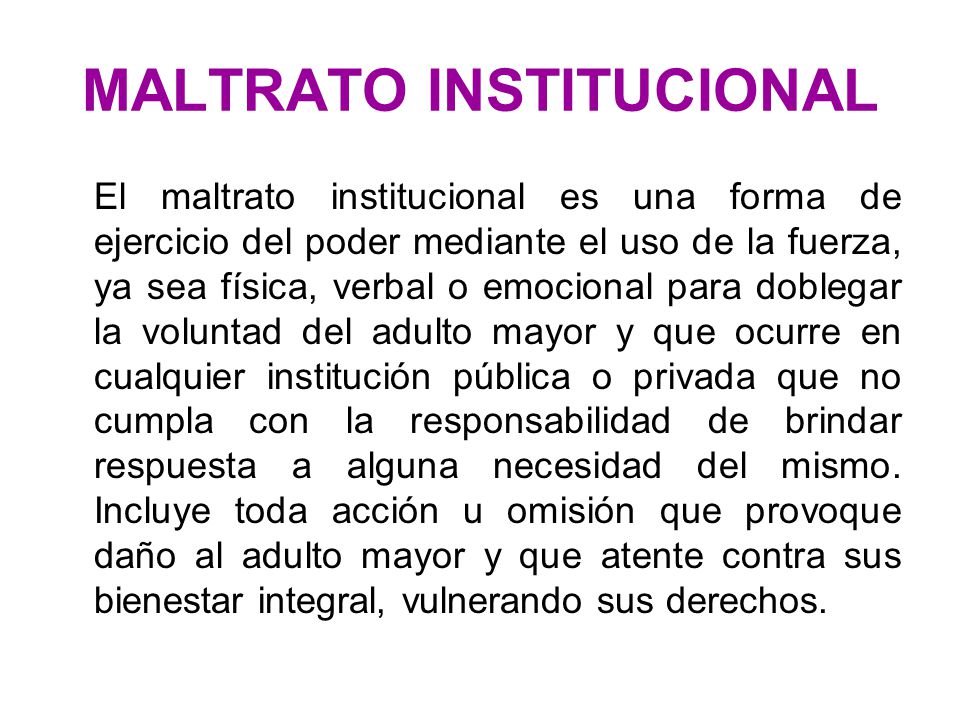 MALTRATO INSTITUCIONAL