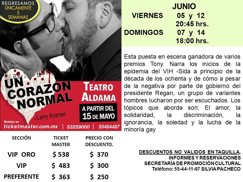 VIP ORO $ 538 $ 370 VIP $ 483 $ 300 $ 363 $ 250 VIERNES 05 y 12