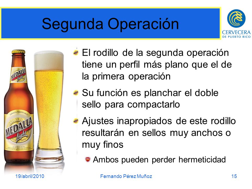 Segunda Operación El rodillo de la segunda operación tiene un perfil más plano que el de la primera operación.