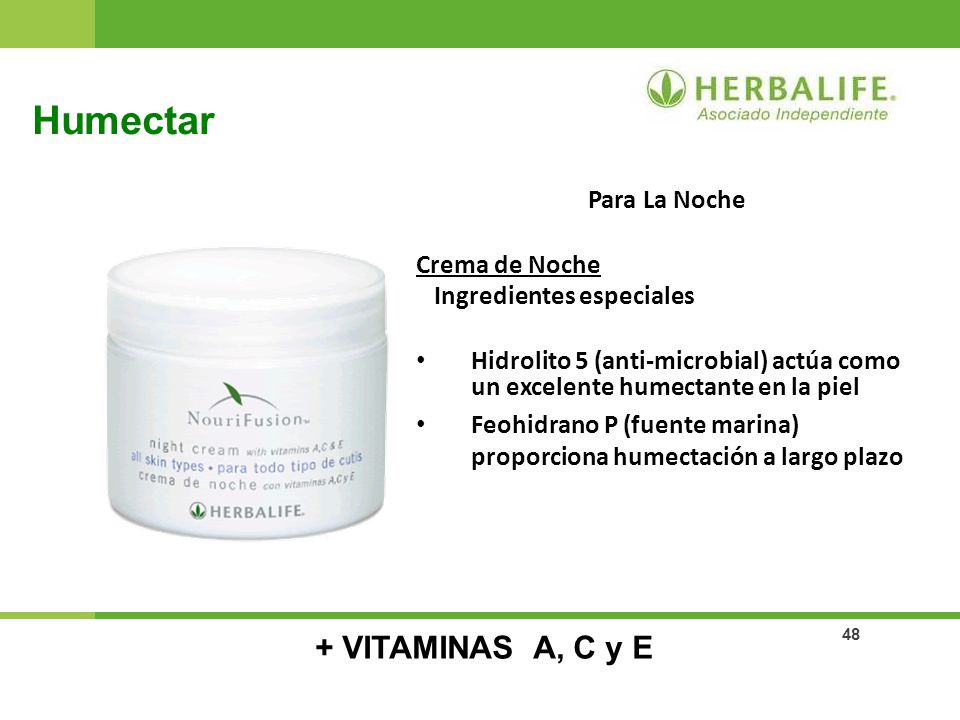 Humectar + VITAMINAS A, C y E Para La Noche Crema de Noche