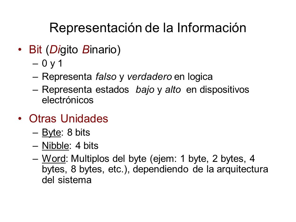 Representación de la Información