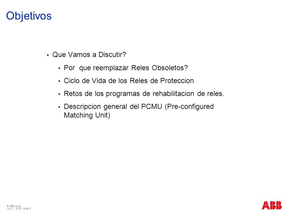 Objetivos Que Vamos a Discutir Por que reemplazar Reles Obsoletos