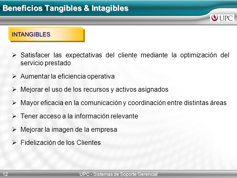 Beneficios Tangibles & Intagibles