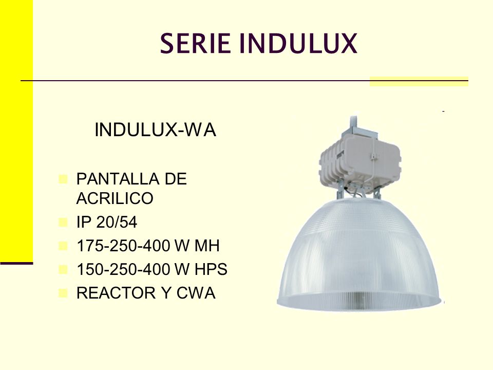 SERIE INDULUX INDULUX-WA PANTALLA DE ACRILICO IP 20/54