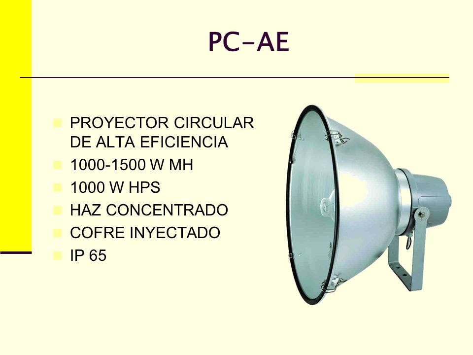 PC-AE PROYECTOR CIRCULAR DE ALTA EFICIENCIA W MH 1000 W HPS