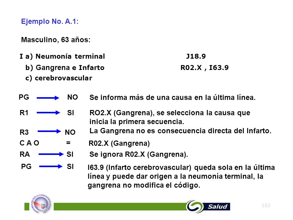 Se informa más de una causa en la última línea. NO