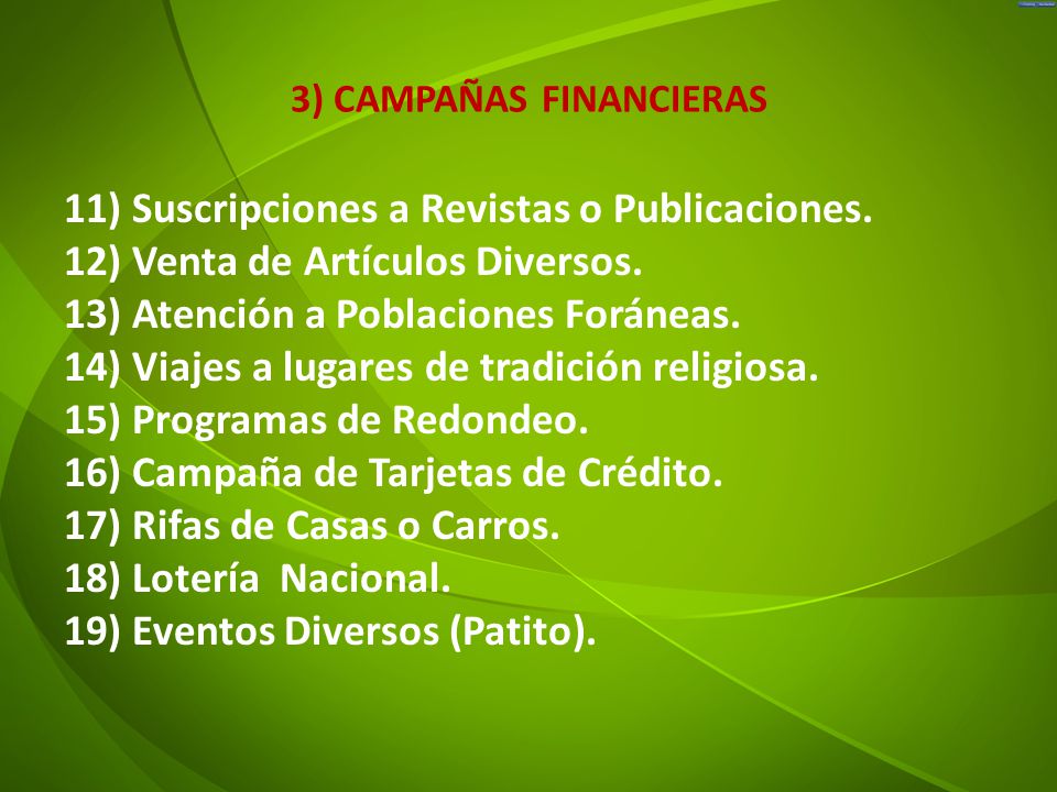 3) CAMPAÑAS FINANCIERAS