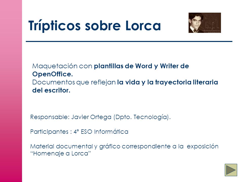 Trípticos sobre Lorca Maquetación con plantillas de Word y Writer de
