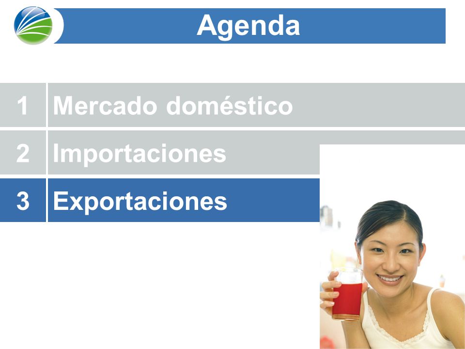 Agenda 1 Mercado doméstico 2 Importaciones 3 Exportaciones