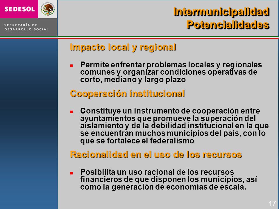 Intermunicipalidad Potencialidades