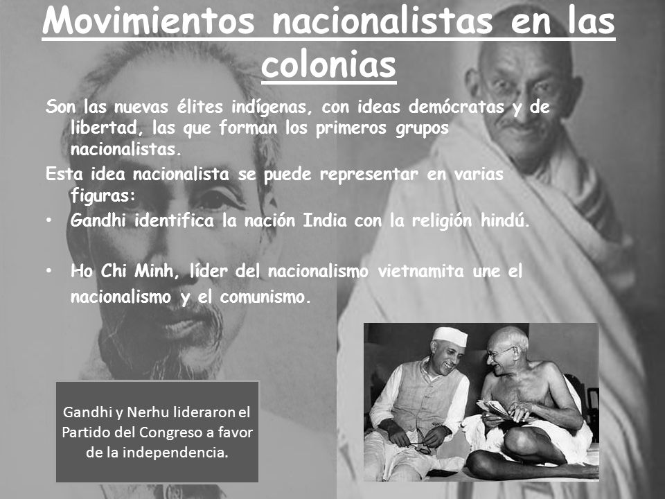 Movimientos nacionalistas en las colonias