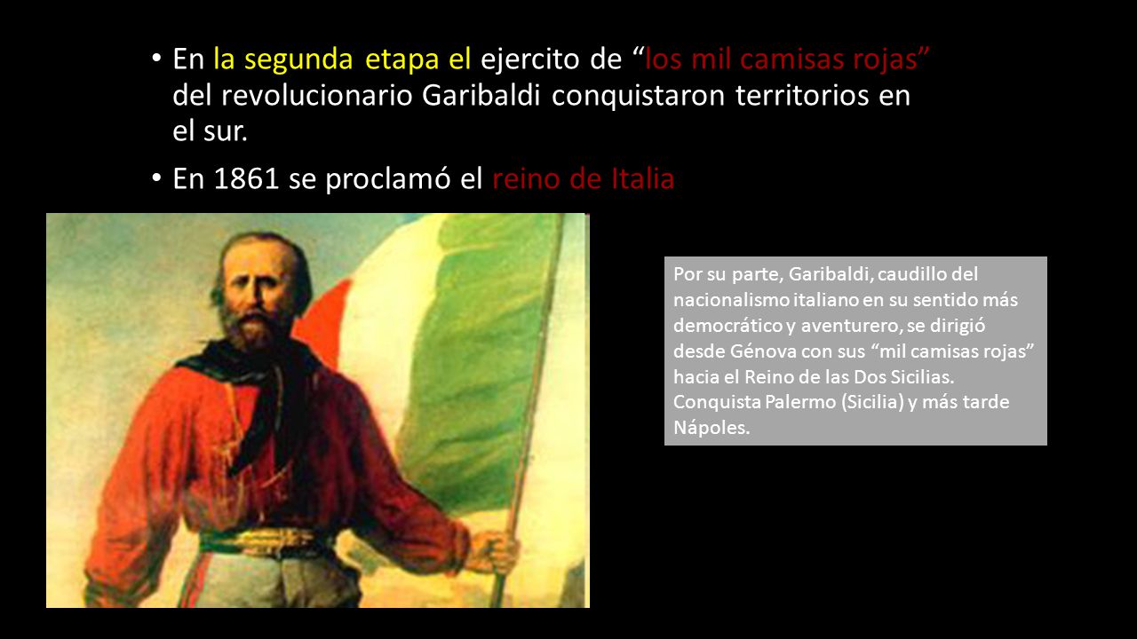 En 1861 se proclamó el reino de Italia