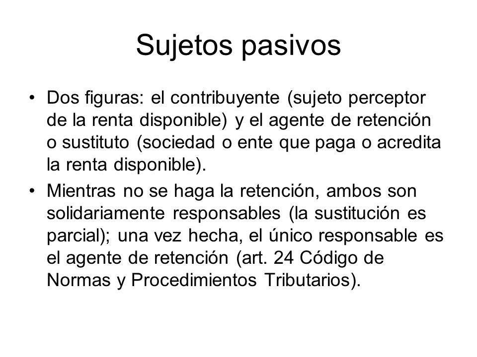 Sujetos pasivos