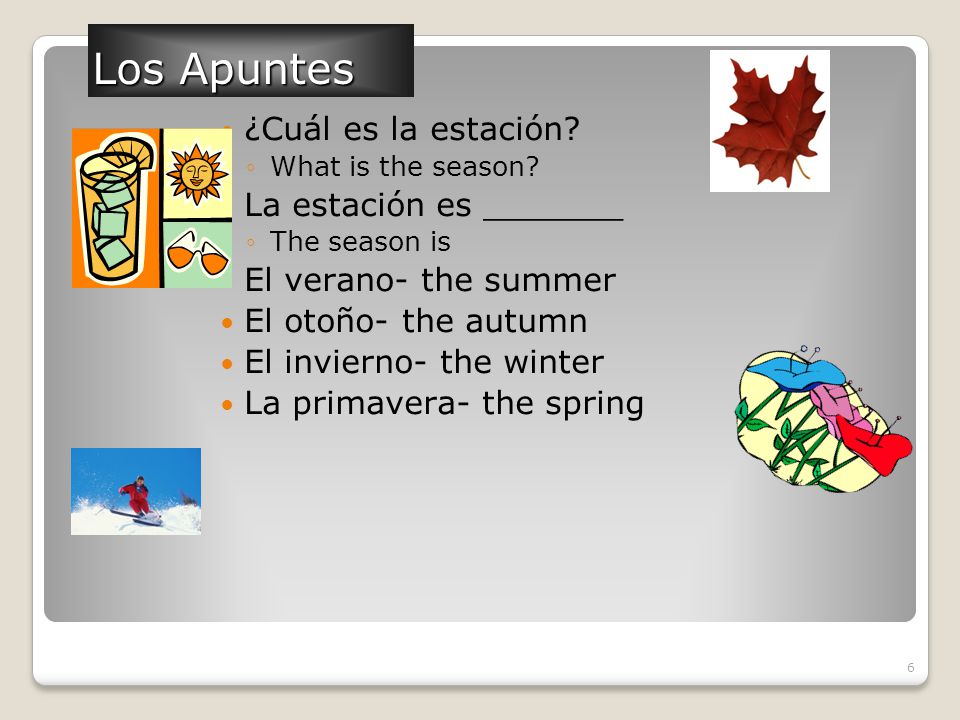 Los Apuntes ¿Cuál es la estación La estación es _______
